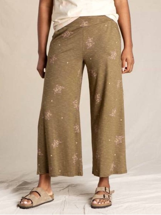 Toad&Co Pants - Toad & Co Chaka Wide Leg Pull On Pants Floral Stretch Boho Hippie Small